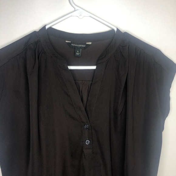 Banana Republic brown sleeveless dolman v neck blouse S - Picture 2 of 11